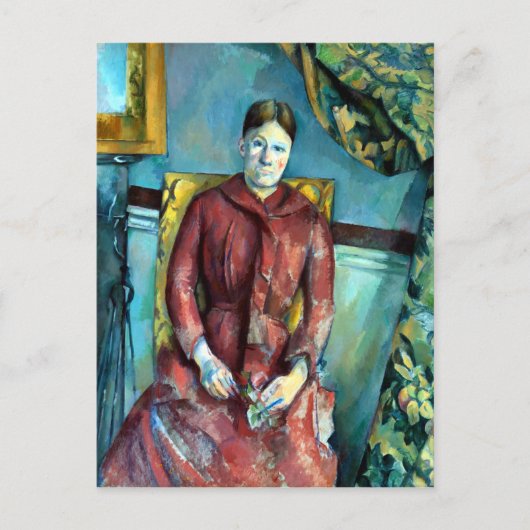 Carte Postale Paul Madame Cézanne en robe rouge (Devant)