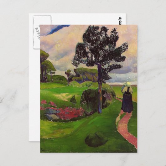 Carte Postale Paul Serusier-mère & enfant sur un paysage breton (Devant / Derrière)