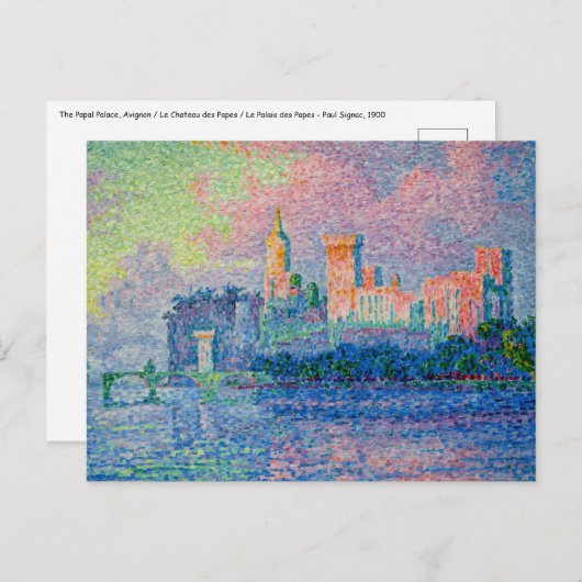 Carte Postale Paul Signac - Le Palais des Papes, Avignon (Devant / Derrière)
