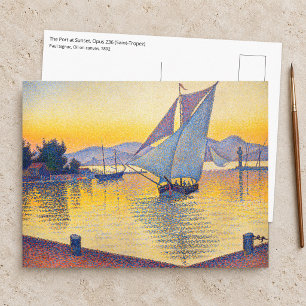 Carte Postale Paul Signac - Le Port au coucher du soleil, Opus 2