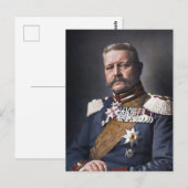 Carte Postale Paul von Hindenburg 1914 Colorisé (Devant / Derrière)