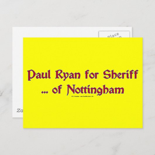 Carte Postale PaulRyanSheriff (Devant / Derrière)