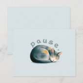 Carte Postale Pause. Conception de chat endormi (Devant / Derrière)