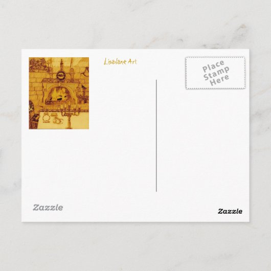 Carte Postale Pause déjeuner pour les charpentiers (Dos)