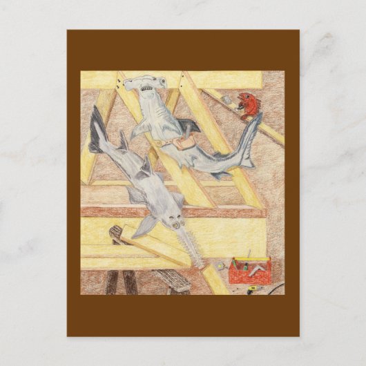 Carte Postale Pause déjeuner pour les charpentiers (Devant)