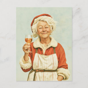 Carte Postale Pause vin de Noël de Mme Claus