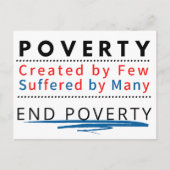 Carte Postale PAUVRETÉ : Créée par peu, Souffert par beaucoup (Devant)