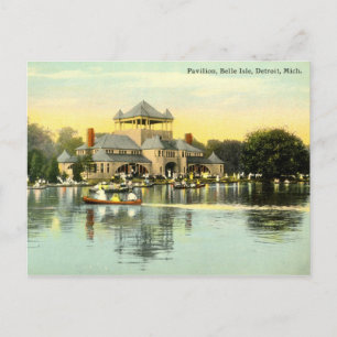Carte Postale Pavilion Belle Isle, Detroit Michigan 1915 Vintage