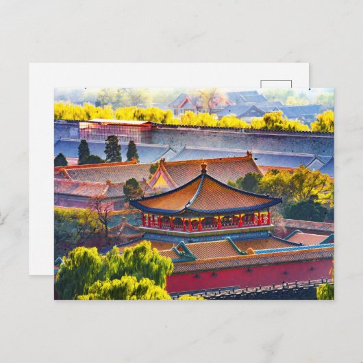 Carte Postale Pavillon bleu, Cité interdite (Devant / Derrière)