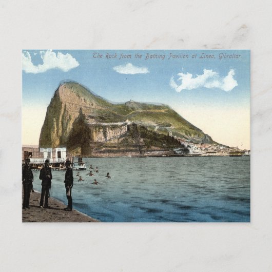 Carte Postale Pavillon de bain, Linea, Rocher de Gibraltar Vinta (Devant)