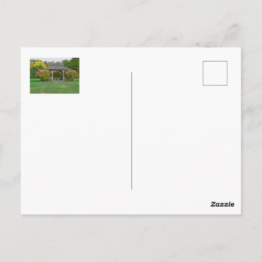 CARTE POSTALE PAVILLON ET HYDRANGEAS/JARDINS BOTANIQUES DE TOLÈD (Dos)