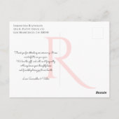 Carte Postale Pavot rouge monogramme sur Merci noir (Dos)