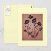 Carte Postale Pavots vintages de velours (Devant / Derrière)