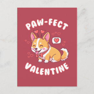 Carte Postale Paw-Fect Valentine - Corgi Dog Valentine Gift