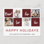 Carte Postale Paw La La La Red Buffalo Plaid Animaux de compagni (Devant)