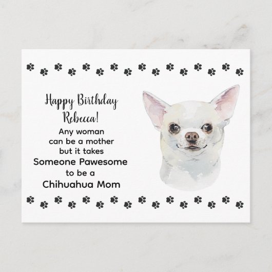 Carte Postale Pawesome Meilleure Maman de Chihuahua Joyeux Anniv (Devant)
