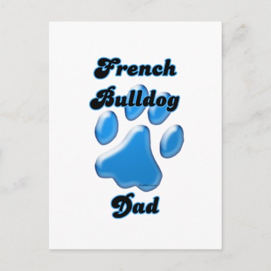 Carte Postale Pawprint bleu papa (Devant)