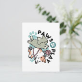 Carte Postale Paws and Play – Adorable Cat Illustration (Debout devant)