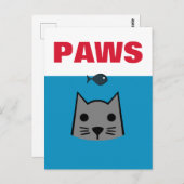 Carte Postale Paws, Chat (Devant / Derrière)