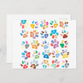Carte Postale Paws colorés (Devant / Derrière)