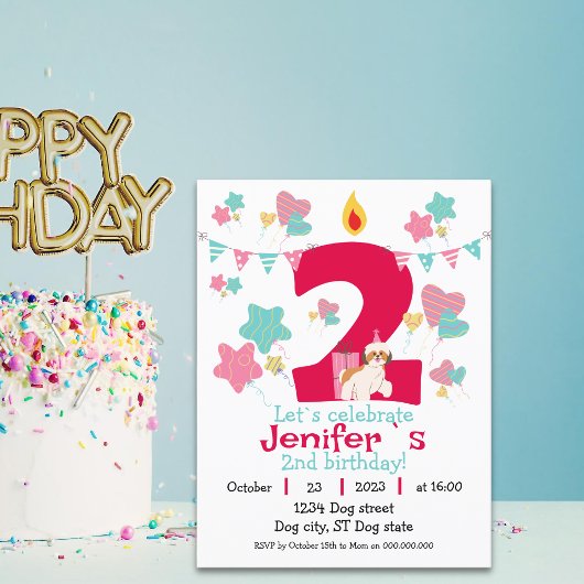 Carte Postale Pawsome Two : Doggie Delight Birthday