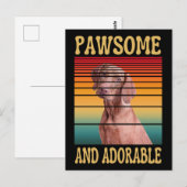CARTE POSTALE PAWSOMENT ET ADORABLE (Devant / Derrière)