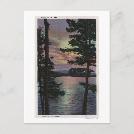 Carte Postale Payette Lake, ID - Crépuscule sur le lac (Devant)