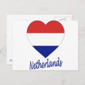 Carte Postale Pays-Bas - Coeur du drapeau (Devant / Derrière)