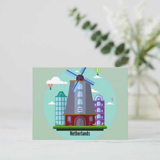 Carte Postale Pays-Bas, graphisme (Debout devant)