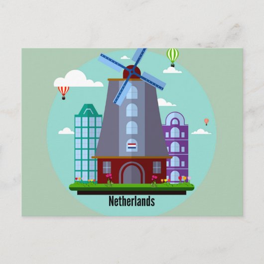 Carte Postale Pays-Bas, graphisme (Devant)