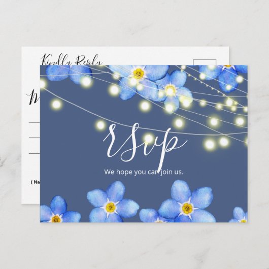 Carte Postale Pays Bleu Oublier-Moi-Nots RSVP (Devant / Derrière)