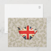 Carte Postale Pays Chic Union Jack Drapeau Teapot (Devant / Derrière)