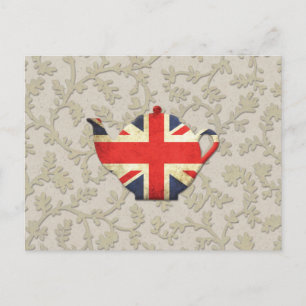 Carte Postale Pays Chic Union Jack Drapeau Teapot