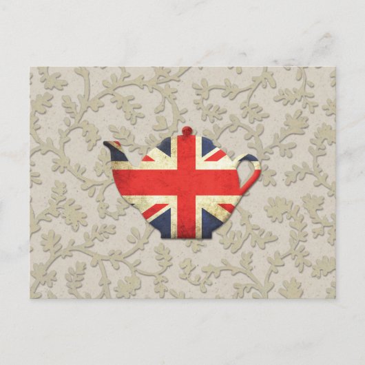 Carte Postale Pays Chic Union Jack Drapeau Teapot (Devant)