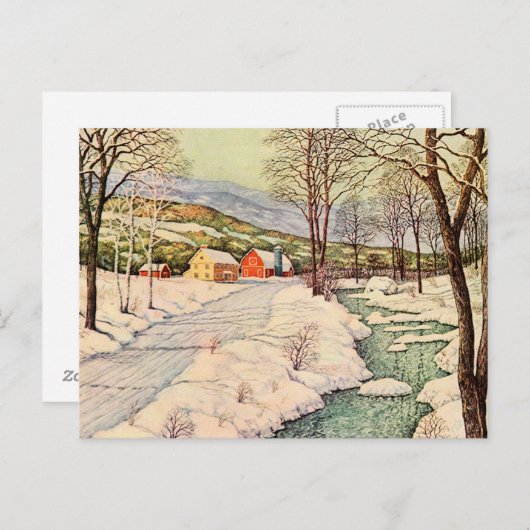 Carte Postale Pays couvert de neige (Devant / Derrière)