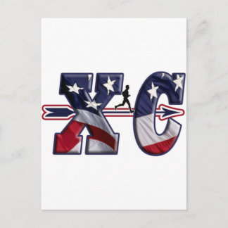 CARTE POSTALE PAYS CROISÉ XC USA DRAPEAU