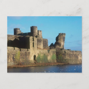 Carte Postale Pays de Galles - Château de Caerphilly, avec vue s