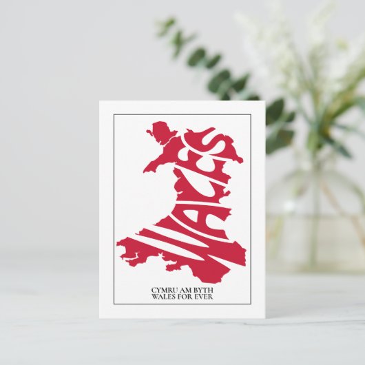 Carte Postale Pays de Galles pour chaque pays Plan Plan Texte pe (Debout devant)