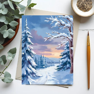 Carte Postale Pays des merveilles d'hiver   Peinture de nature d