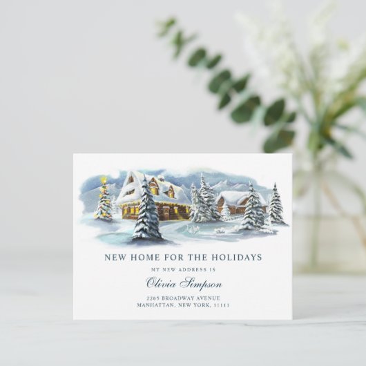 Carte Postale Pays d'hiver Noël Moving Faire-part (Debout devant)