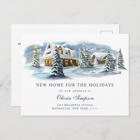 Carte Postale Pays d'hiver Noël Moving Faire-part (Devant / Derrière)