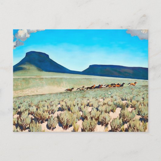 Carte Postale "Pays du Cheval sauvage" par Maynard Dixon (Devant)