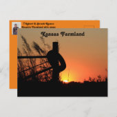Carte Postale Pays du Kansas Coucher de soleil (Devant / Derrière)