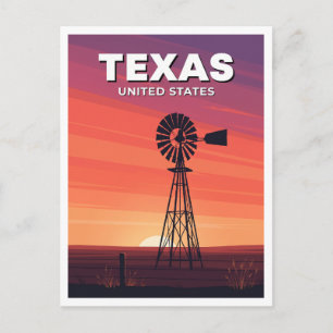 Carte Postale Pays du Moulin à Vent du Texas Lubbock