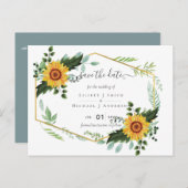 Carte Postale Pays Fleurs de soleil rustiques Vert Budget Mariag (Devant / Derrière)