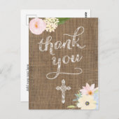 Carte Postale Pays Merci Note avec la Croix Sainte (Devant / Derrière)