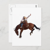 Carte Postale Pays Ouest cheval équitation Rodeo Cowboy (Devant / Derrière)