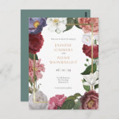 Carte Postale Pays Rose Faux Gold Foil Enregistrer la date (Devant / Derrière)