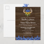 Carte Postale Pays Russe Floral Antlers Faire-part de mariage (Devant / Derrière)