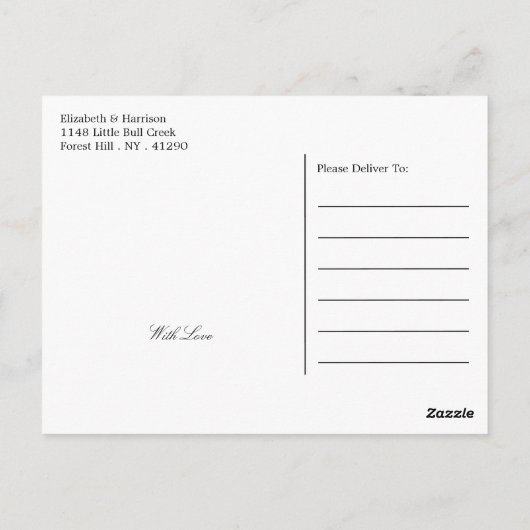 Carte Postale Pays Rustic Birch Tree Mariage Merci (Dos)